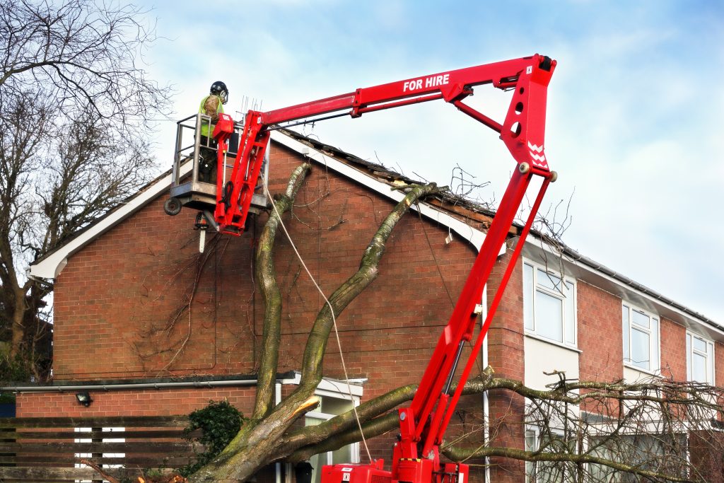 A cherry picker used for building